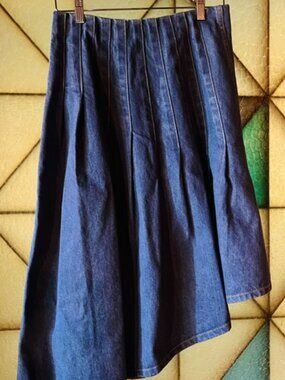 RARE Suno Asymmetrical Denim Skirt (pleats)